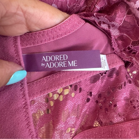 Adored by Adore Me Women’s Pink Floral Underwire Longline Lace Bra Size 36D - Picture 7 of 8